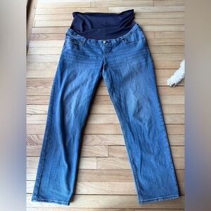 Abercrombie & Fitch Women's Straight Leg 90’s maternity Denim Jeans